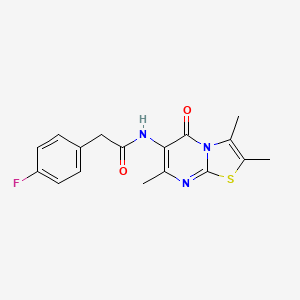 2-(4-fluorophenyl)-N-(2,3,7-trimethyl-5-oxo-5H-thiazolo[3,2-a]pyrimidin-6-yl)acetamide
