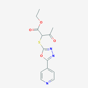 molecular formula C13H13N3O4S B292819 Ethyl 3-oxo-2-{[5-(4-pyridinyl)-1,3,4-oxadiazol-2-yl]sulfanyl}butanoate 