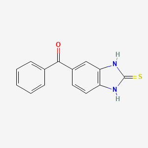 molecular formula C14H10N2OS B2928212 (2-mercapto-1H-benzimidazol-6-yl)(phenyl)methanone CAS No. 92685-57-9