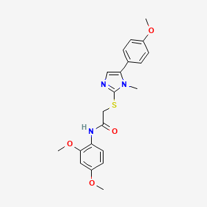 molecular formula C21H23N3O4S B2928224 N-(2,4-dimethoxyphenyl)-2-((5-(4-methoxyphenyl)-1-methyl-1H-imidazol-2-yl)thio)acetamide CAS No. 484681-55-2