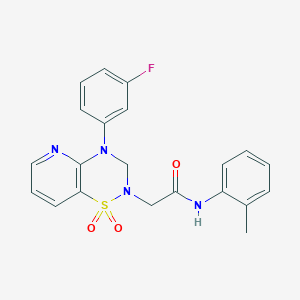 2-(4-(3-fluorophenyl)-1,1-dioxido-3,4-dihydro-2H-pyrido[2,3-e][1,2,4]thiadiazin-2-yl)-N-(o-tolyl)acetamide