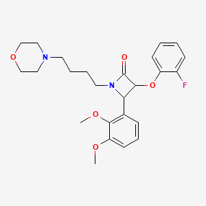 4-(2,3-Dimethoxyphenyl)-3-(2-fluorophenoxy)-1-[4-(morpholin-4-yl)butyl]azetidin-2-one