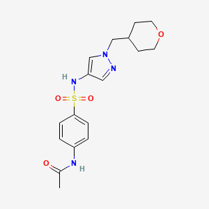 N-(4-(N-(1-((tetrahydro-2H-pyran-4-yl)methyl)-1H-pyrazol-4-yl)sulfamoyl)phenyl)acetamide