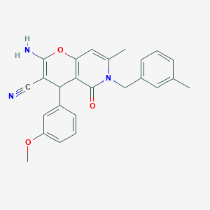 2-amino-4-(3-methoxyphenyl)-7-methyl-6-(3-methylbenzyl)-5-oxo-5,6-dihydro-4H-pyrano[3,2-c]pyridine-3-carbonitrile