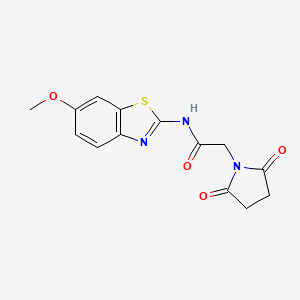 molecular formula C14H13N3O4S B2928244 2-(2,5-dioxopyrrolidin-1-yl)-N-(6-methoxybenzo[d]thiazol-2-yl)acetamide CAS No. 360762-04-5