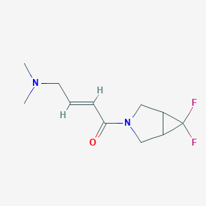 molecular formula C11H16F2N2O B2928258 (E)-1-(6,6-Difluoro-3-azabicyclo[3.1.0]hexan-3-yl)-4-(dimethylamino)but-2-en-1-one CAS No. 2249692-90-6