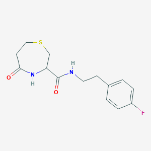 molecular formula C14H17FN2O2S B2928262 N-(4-fluorophenethyl)-5-oxo-1,4-thiazepane-3-carboxamide CAS No. 1396561-11-7