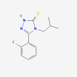 molecular formula C12H14FN3S B2928265 5-(2-fluorophenyl)-4-(2-methylpropyl)-4H-1,2,4-triazole-3-thiol CAS No. 694472-66-7
