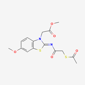 (Z)-methyl 2-(2-((2-(acetylthio)acetyl)imino)-6-methoxybenzo[d]thiazol-3(2H)-yl)acetate