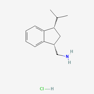 [(1S,3S)-3-Propan-2-yl-2,3-dihydro-1H-inden-1-yl]methanamine;hydrochloride