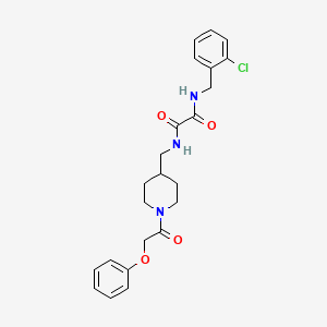 molecular formula C23H26ClN3O4 B2928285 N1-(2-chlorobenzyl)-N2-((1-(2-phenoxyacetyl)piperidin-4-yl)methyl)oxalamide CAS No. 1235133-33-1
