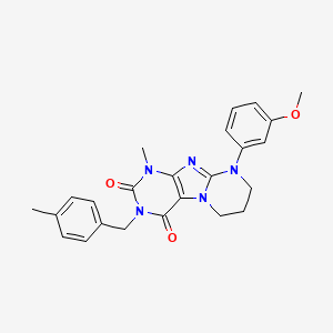 molecular formula C24H25N5O3 B2928311 9-(3-methoxyphenyl)-1-methyl-3-[(4-methylphenyl)methyl]-7,8-dihydro-6H-purino[7,8-a]pyrimidine-2,4-dione CAS No. 848741-08-2