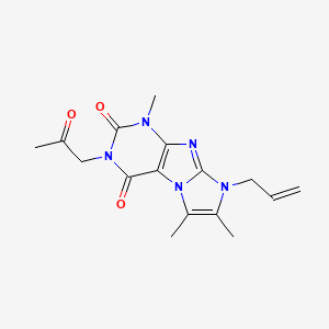 molecular formula C16H19N5O3 B2928313 4,7,8-Trimethyl-2-(2-oxopropyl)-6-prop-2-enylpurino[7,8-a]imidazole-1,3-dione CAS No. 878411-85-9