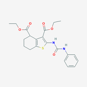 molecular formula C21H24N2O5S B292832 Diethyl 2-[(anilinocarbonyl)amino]-4,5,6,7-tetrahydro-1-benzothiophene-3,4-dicarboxylate 