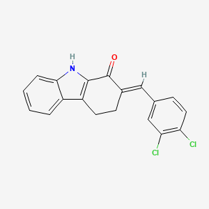molecular formula C19H13Cl2NO B2928323 (2E)-2-[(3,4-dichlorophenyl)methylidene]-4,9-dihydro-3H-carbazol-1-one CAS No. 866149-08-8