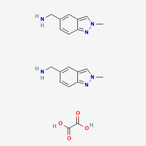 molecular formula C20H24N6O4 B2928329 (2-甲基-2H-吲唑-5-基)甲胺偏草酸盐 CAS No. 2055841-17-1