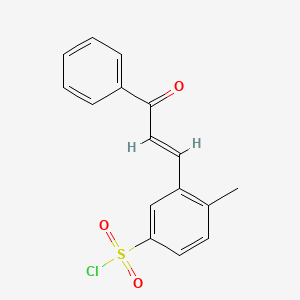 molecular formula C16H13ClO3S B2928331 4-Methyl-3-(3-oxo-3-phenylpropenyl)benzenesulfonyl chloride CAS No. 728864-86-6