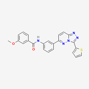 molecular formula C23H17N5O2S B2928338 3-methoxy-N-(3-(3-(thiophen-2-yl)-[1,2,4]triazolo[4,3-b]pyridazin-6-yl)phenyl)benzamide CAS No. 891126-20-8