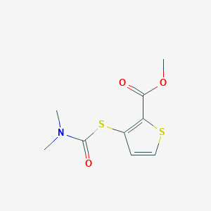 molecular formula C9H11NO3S2 B2928358 Methyl 3-[(dimethylcarbamoyl)sulfanyl]thiophene-2-carboxylate CAS No. 141557-41-7