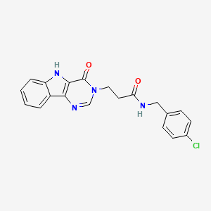 molecular formula C20H17ClN4O2 B2928382 N-(4-chlorobenzyl)-3-(4-oxo-4,5-dihydro-3H-pyrimido[5,4-b]indol-3-yl)propanamide CAS No. 1105212-12-1