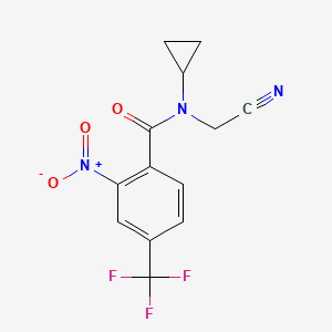 molecular formula C13H10F3N3O3 B2928387 N-(Cyanomethyl)-N-cyclopropyl-2-nitro-4-(trifluoromethyl)benzamide CAS No. 1436289-24-5