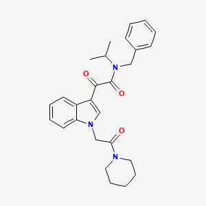 molecular formula C27H31N3O3 B2928393 N-benzyl-N-isopropyl-2-oxo-2-(1-(2-oxo-2-(piperidin-1-yl)ethyl)-1H-indol-3-yl)acetamide CAS No. 872860-49-6
