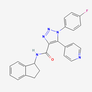 B2928450 N-(2,3-dihydro-1H-inden-1-yl)-1-(4-fluorophenyl)-5-(pyridin-4-yl)-1H-1,2,3-triazole-4-carboxamide CAS No. 1251614-12-6