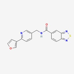 molecular formula C17H12N4O2S B2928465 N-{[6-(furan-3-yl)pyridin-3-yl]methyl}-2,1,3-benzothiadiazole-5-carboxamide CAS No. 2034337-60-3