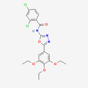 molecular formula C21H21Cl2N3O5 B2928507 2,4-dichloro-N-[5-(3,4,5-triethoxyphenyl)-1,3,4-oxadiazol-2-yl]benzamide CAS No. 891124-93-9