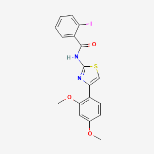 molecular formula C18H15IN2O3S B2928517 N-[4-(2,4-dimethoxyphenyl)-1,3-thiazol-2-yl]-2-iodobenzamide CAS No. 393839-06-0