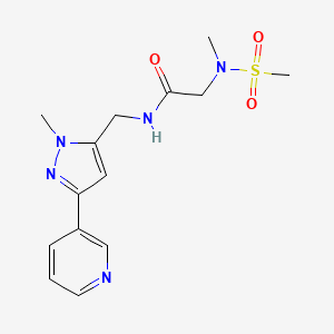 molecular formula C14H19N5O3S B2928526 N-((1-methyl-3-(pyridin-3-yl)-1H-pyrazol-5-yl)methyl)-2-(N-methylmethylsulfonamido)acetamide CAS No. 2034457-69-5