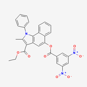 molecular formula C29H21N3O8 B2928532 ethyl 5-(3,5-dinitrobenzoyloxy)-2-methyl-1-phenyl-1H-benzo[g]indole-3-carboxylate CAS No. 392242-59-0