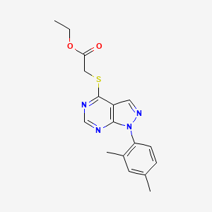 molecular formula C17H18N4O2S B2928535 Ethyl 2-[1-(2,4-dimethylphenyl)pyrazolo[3,4-d]pyrimidin-4-yl]sulfanylacetate CAS No. 893929-59-4