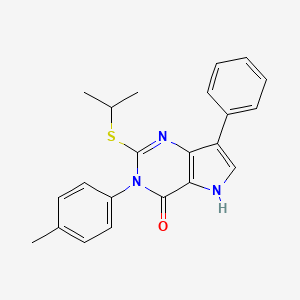 molecular formula C22H21N3OS B2928541 2-(isopropylthio)-7-phenyl-3-(p-tolyl)-3H-pyrrolo[3,2-d]pyrimidin-4(5H)-one CAS No. 2034372-80-8