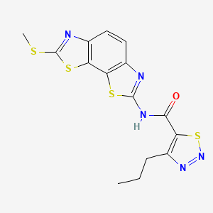 molecular formula C15H13N5OS4 B2928552 N-(2-methylsulfanyl-[1,3]thiazolo[4,5-g][1,3]benzothiazol-7-yl)-4-propylthiadiazole-5-carboxamide CAS No. 1203029-27-9