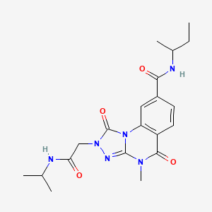 molecular formula C20H26N6O4 B2928558 N-(butan-2-yl)-4-methyl-1,5-dioxo-2-{[(propan-2-yl)carbamoyl]methyl}-1H,2H,4H,5H-[1,2,4]triazolo[4,3-a]quinazoline-8-carboxamide CAS No. 1105219-63-3