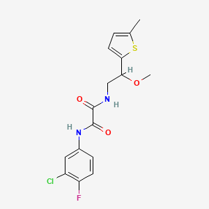 molecular formula C16H16ClFN2O3S B2928559 N1-(3-chloro-4-fluorophenyl)-N2-(2-methoxy-2-(5-methylthiophen-2-yl)ethyl)oxalamide CAS No. 1797876-30-2