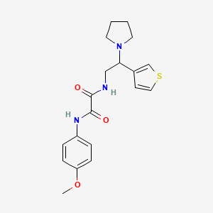 molecular formula C19H23N3O3S B2928567 N'-(4-methoxyphenyl)-N-[2-(pyrrolidin-1-yl)-2-(thiophen-3-yl)ethyl]ethanediamide CAS No. 946200-59-5