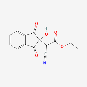 molecular formula C14H11NO5 B2928581 ethyl 2-cyano-2-(2-hydroxy-1,3-dioxo-2,3-dihydro-1H-inden-2-yl)acetate CAS No. 30511-20-7