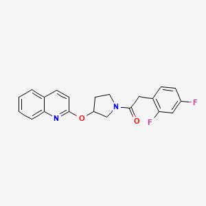 molecular formula C21H18F2N2O2 B2928608 2-(2,4-Difluorophenyl)-1-(3-(quinolin-2-yloxy)pyrrolidin-1-yl)ethanone CAS No. 2034392-27-1