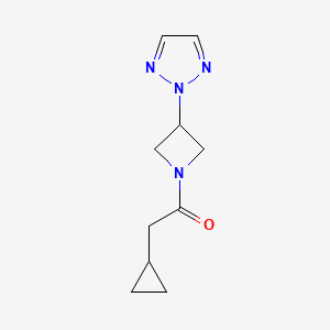 molecular formula C10H14N4O B2928634 1-(3-(2H-1,2,3-triazol-2-yl)azetidin-1-yl)-2-cyclopropylethan-1-one CAS No. 2320573-97-3