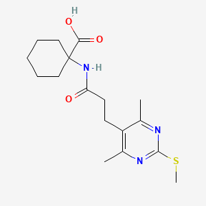 B2928641 1-{3-[4,6-Dimethyl-2-(methylsulfanyl)pyrimidin-5-yl]propanamido}cyclohexane-1-carboxylic acid CAS No. 1797108-85-0