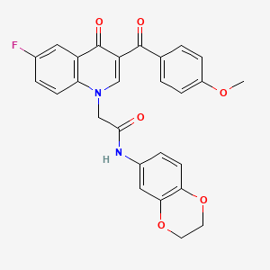 N-(2,3-dihydro-1,4-benzodioxin-6-yl)-2-[6-fluoro-3-(4-methoxybenzoyl)-4-oxoquinolin-1-yl]acetamide
