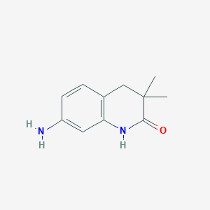 molecular formula C11H14N2O B2928672 7-amino-3,4-dihydro-3,3-dimethyl-1H-quinolin-2-one CAS No. 117241-95-9