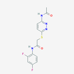 2-((6-acetamidopyridazin-3-yl)thio)-N-(2,4-difluorophenyl)acetamide