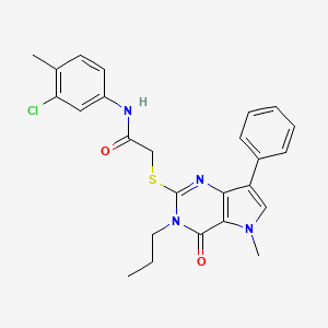 molecular formula C25H25ClN4O2S B2928690 N-(3-chloro-4-methylphenyl)-2-({5-methyl-4-oxo-7-phenyl-3-propyl-3H,4H,5H-pyrrolo[3,2-d]pyrimidin-2-yl}sulfanyl)acetamide CAS No. 1115458-05-3