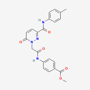 molecular formula C22H20N4O5 B2928717 methyl 4-(2-{3-[(4-methylphenyl)carbamoyl]-6-oxo-1,6-dihydropyridazin-1-yl}acetamido)benzoate CAS No. 932990-80-2