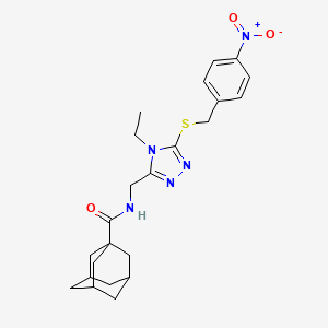 molecular formula C23H29N5O3S B2928740 N-[(4-ethyl-5-{[(4-nitrophenyl)methyl]sulfanyl}-4H-1,2,4-triazol-3-yl)methyl]adamantane-1-carboxamide CAS No. 477304-61-3