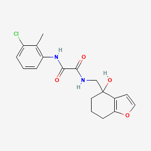 molecular formula C18H19ClN2O4 B2928745 N'-(3-chloro-2-methylphenyl)-N-[(4-hydroxy-4,5,6,7-tetrahydro-1-benzofuran-4-yl)methyl]ethanediamide CAS No. 2320473-54-7
