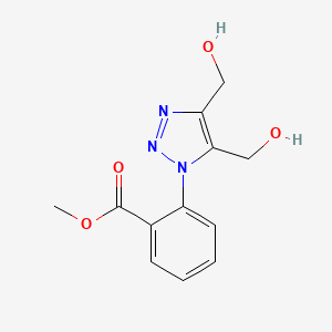 molecular formula C12H13N3O4 B2928757 methyl 2-[4,5-bis(hydroxymethyl)-1H-1,2,3-triazol-1-yl]benzenecarboxylate CAS No. 478064-95-8
